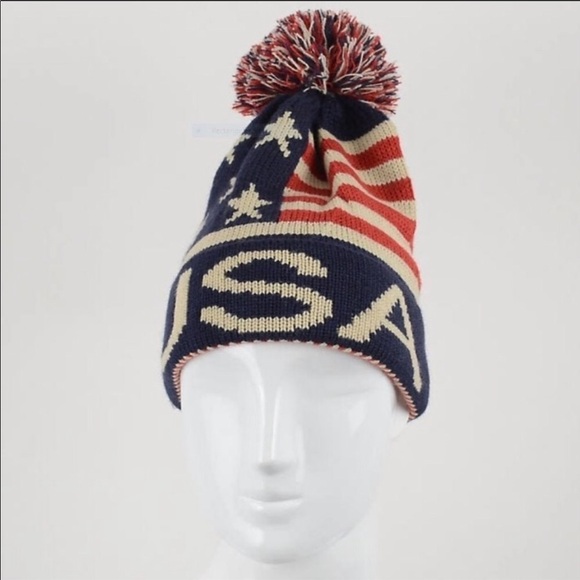 USA Knit Ski Hat, NWT - Picture 2 of 2
